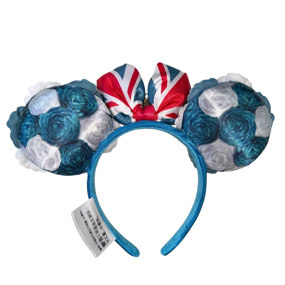 Disney Parks Minnie Ears United Kingdom UK Epcot Floral Union‎ Jack Crown Teal - Picture 2 of 4